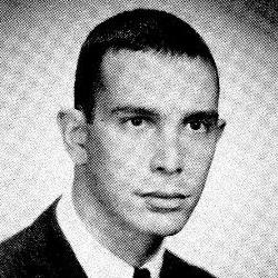 Black and white photo portrait of a young Michael Bloomberg.