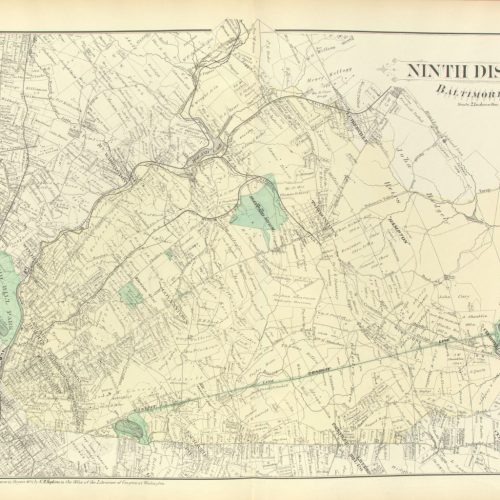 A scanned map of the ninth district of Baltimore county.